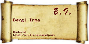 Bergl Irma névjegykártya