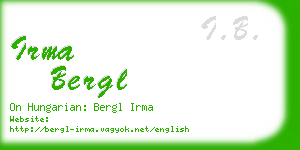 irma bergl business card